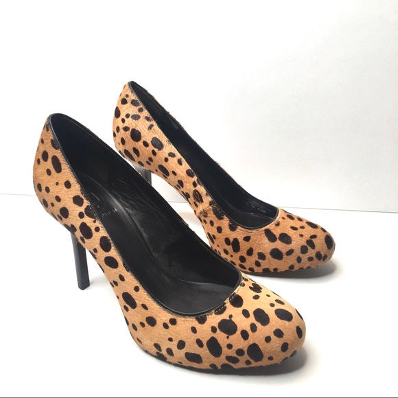 Tory Burch Animal Print Cheetah Coconut Marianne 100mm Heel 6.5 US EUC - Picture 1 of 10